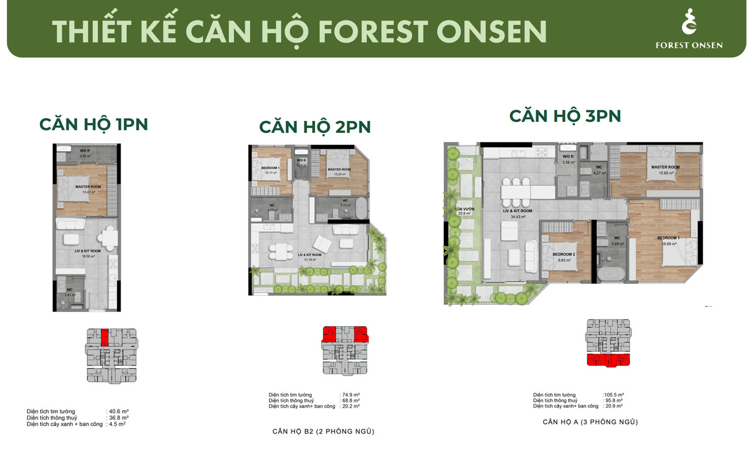 Thiết kế căn hộ Forest Onsen